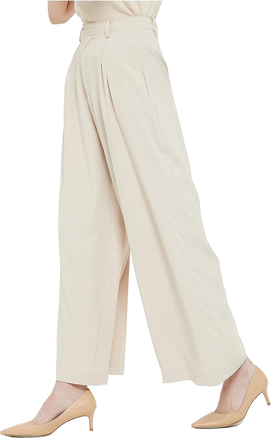 Women High Waist Casual Wide Leg Long Palazzo Pants Trousers Regular Size