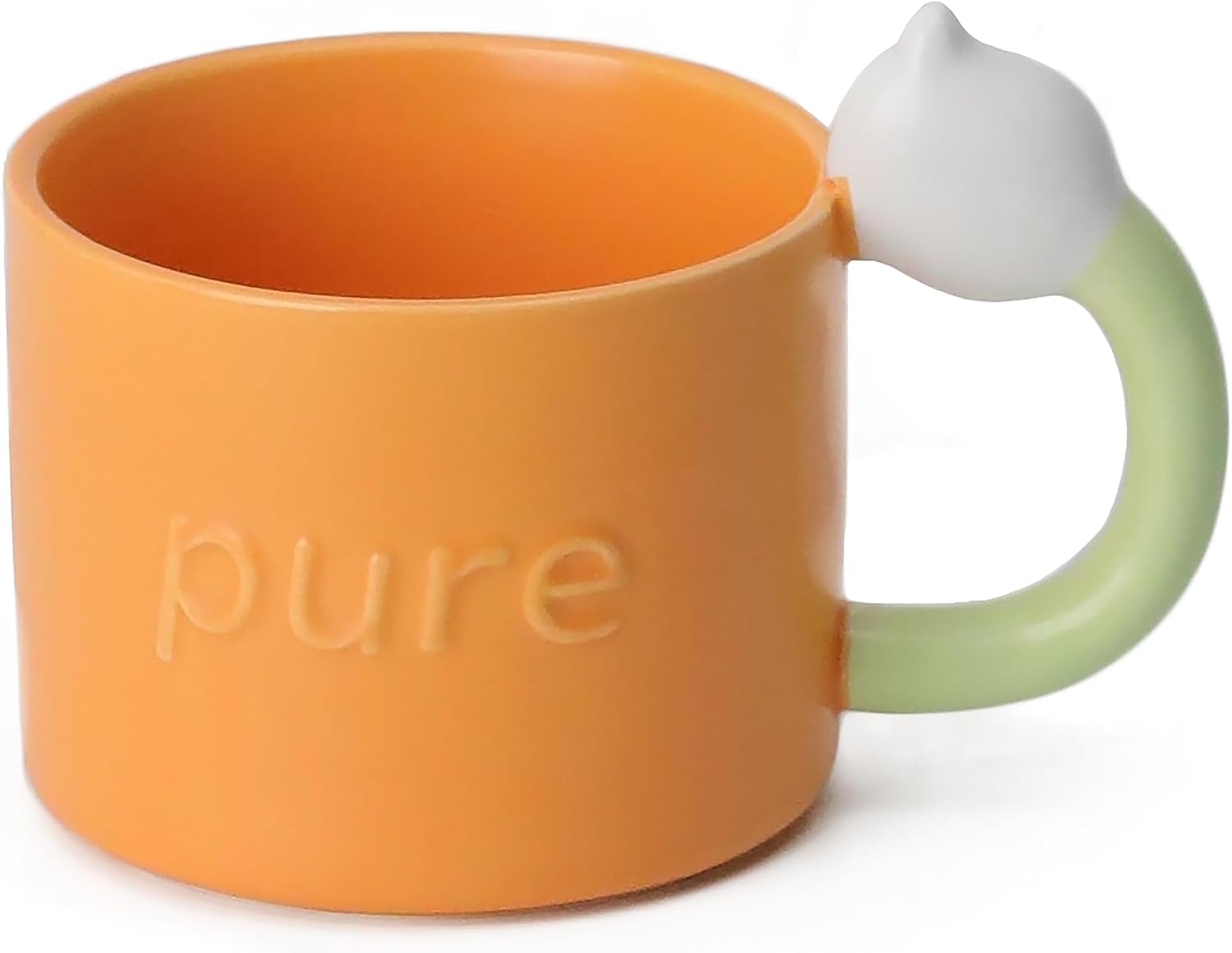 Ceramic Coffee Mug, 3D Flower Mug, Cute Coffee Tea Cup, Funny Mug, Dishwasher & Microwave Safe, 12oz Orange