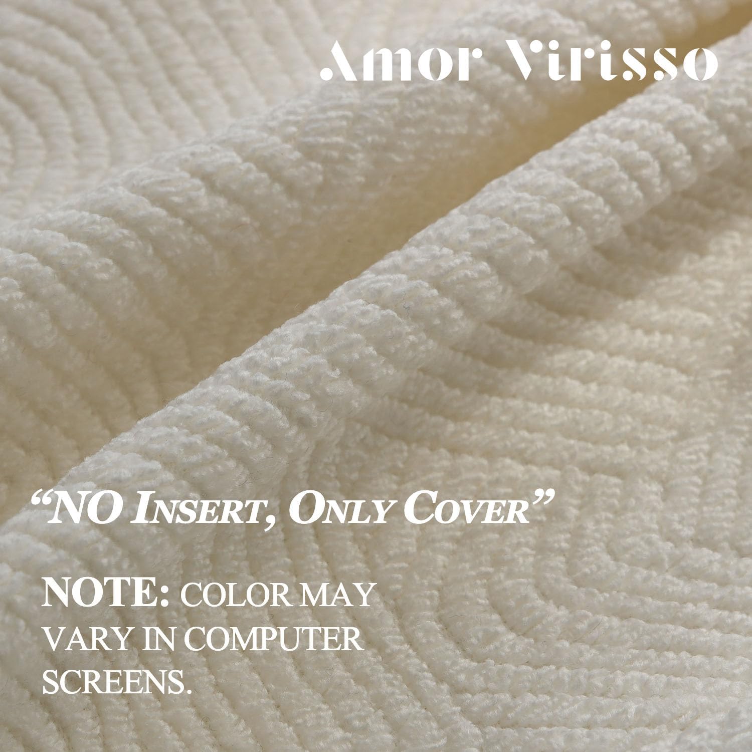 Amor Virisso Pillow Covers 20×20, White Pillow Covers Set of 2 for Couch, Neutral Boucle Pillows Covers Decorative Pillows for Living Room Bed Sofa Throw Pillow Covers Cushion Case, Milk White