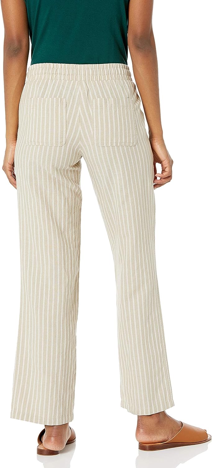 Amazon Essentials Women’s Linen Blend Drawstring Wide Leg Pant (Available in Plus Size)