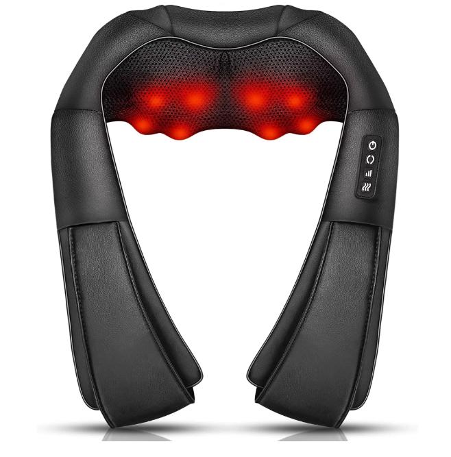 Shiatsu Neck and Back Massager with Soothing  Heat, Electric Deep Tissue 3D Kneading Massage  Pillow for Shoulder, Leg, Body Muscle Pain Relief,  Home, Office, and Car Use