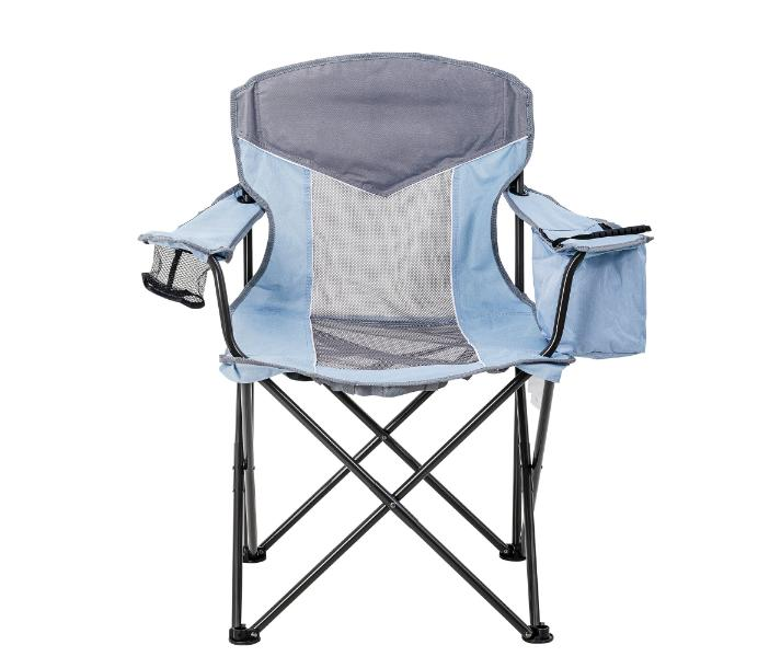 Ozark Trail Oversized Mesh Camp Chair with Cooler, Blue/ Aqua and Grey, Adult