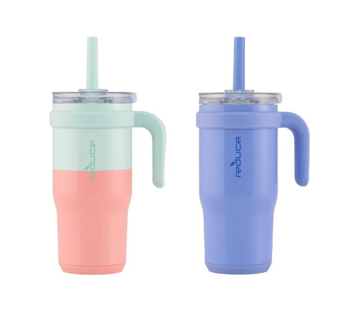 Reduce Coldee Kids Tumbler with Handle & Spill-Proof Straw 2 pack, Insulated Stainless Steel – 18oz